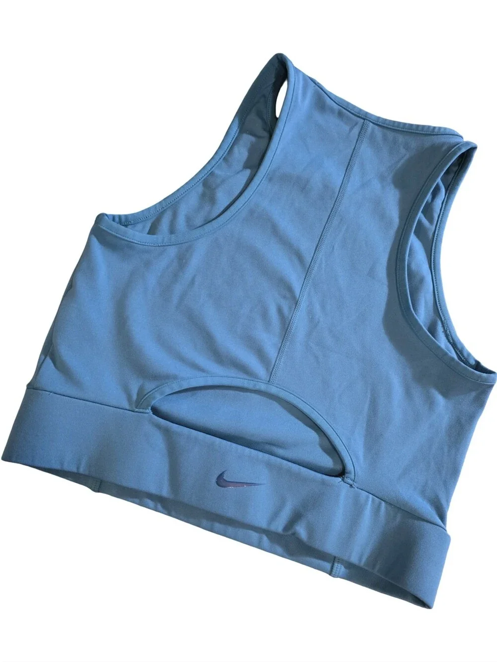 Nike Dri-FIT Buckle Cropped Training Tank Top Women Blue Size Small Athletic
